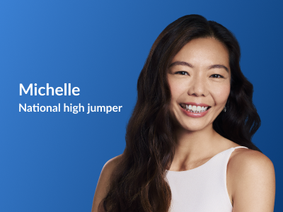 National high jumper and Endowus client, Michelle Sng